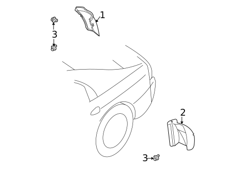 Exterior Trim - Quarter Panel for 2001 Kia Spectra #0