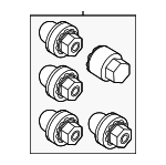 LR137573 - Tire &amp; Wheel: Wheel Lock Set for Land-Rover Image