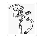 1K0122157GT - Cooling System: Hose &amp; Tube Assembly for Volkswagen Image