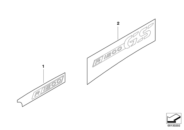 46637686443 - : Model Lettering R1200, Left for BMW-Motorrad Image