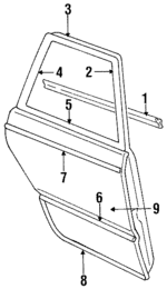 E3FZ5825597A - Body: Belt Weather-strip for Ford: Escort | Mercury: Lynx Image