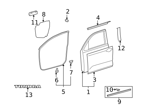 Exterior Trim - Front Door for 2007 Toyota Tundra #0