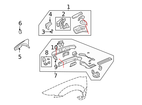 Structural Components & Rails for 1998 Chevrolet Malibu #0