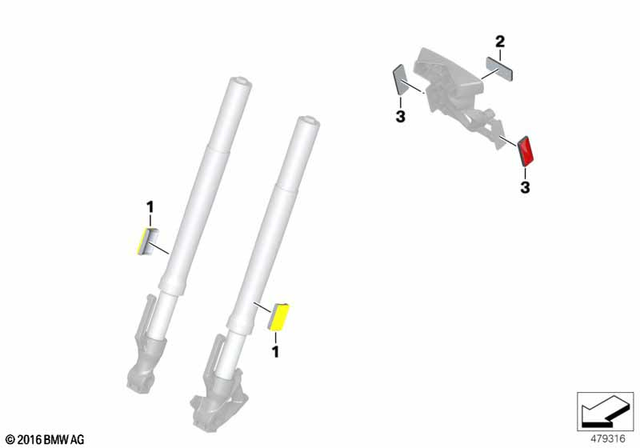 63148565207 - Lights: Rear Reflector Yellow -  for BMW-Motorrad Image
