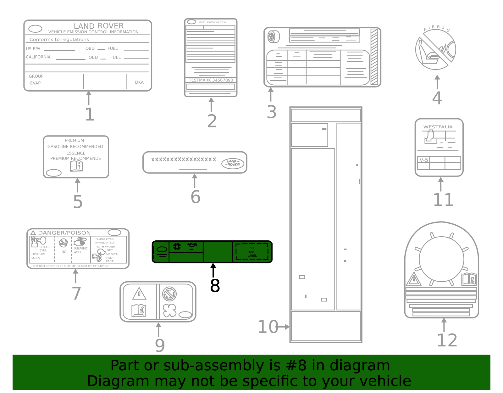 2017-2021 Land Rover AC Label 702124288 | OEM Parts Online
