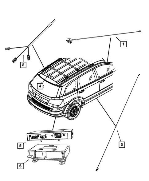 Radio, Antenna, Speakers, DVD, and Video systems for 2009 Dodge Journey #1