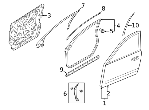 Door & Components for 2010 INFINITI M45 #1