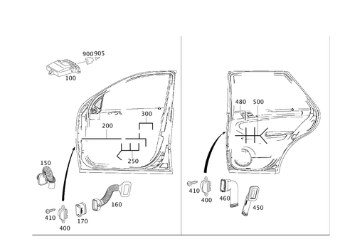 Door Cable Harnesses & Protective Hoses for 2006 Mercedes-Benz R500 #0