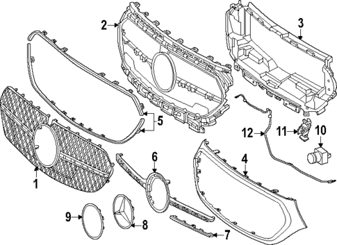 Grille & Components for 2024 Mercedes-Benz E450 #1
