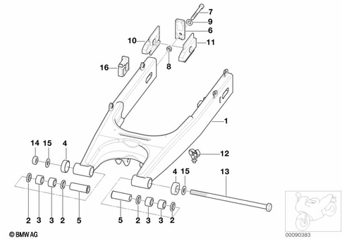 Rear Swing Arm with Bearing, Strut for 1999 BMW-Motorrad F 650 GS #0