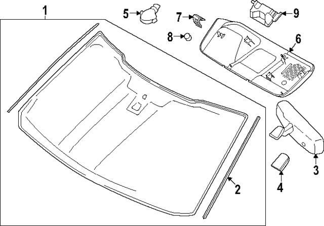 PL3Z1503100E - Body: Windshield for Ford: F-250 Super Duty, F-350 Super Duty, F-450 Super Duty Image