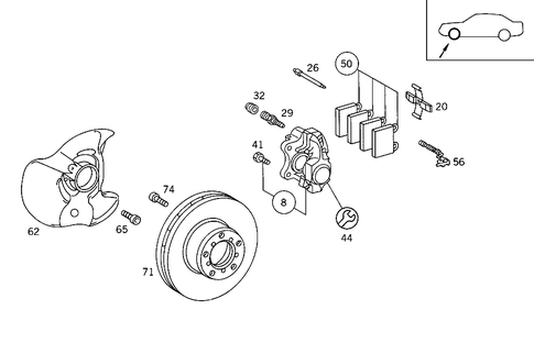 Front Wheel Brake for 1989 Mercedes-Benz 560SEL #0