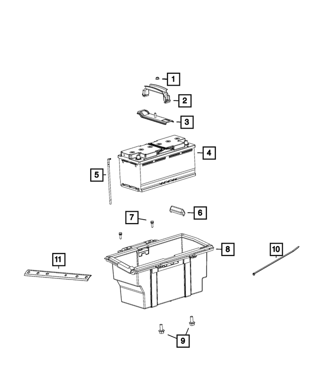 68134585AA - Electrical: Battery Hold Down Bracket for Mopar Image