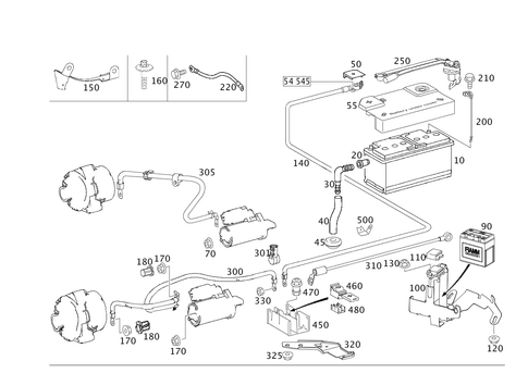 Battery, Starter/Alternator Cable for 2000 Mercedes-Benz E55 AMG #0
