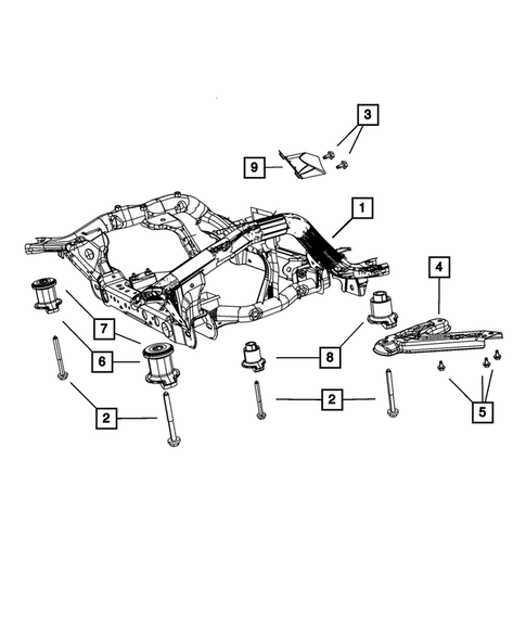 Front Suspension, Strut and Cradle for 2011 Dodge Durango #1