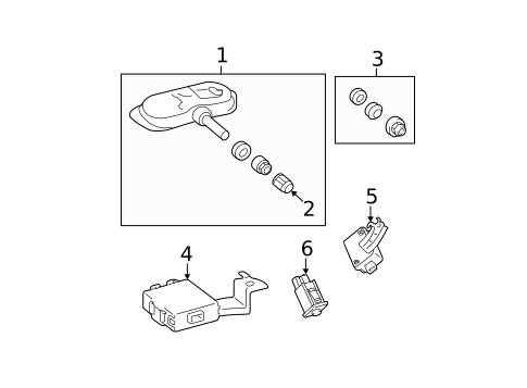 Tire Pressure Monitor Components for 2011 Toyota Avalon #0