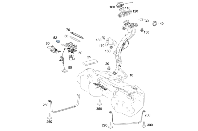 2054708500 - Fuel System: Fuel Tank for Mercedes-Benz: C350e, C400, C43 AMG, C450 AMG, E400, E450, E53 AMG Image image