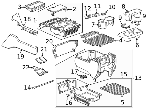 Center Console for 2021 GMC Yukon XL #3