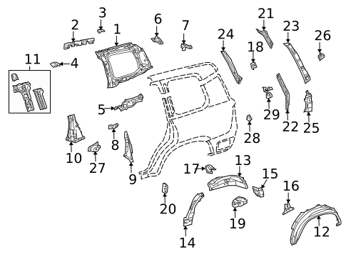 Inner Structure for 2010 Lexus LX570 #1