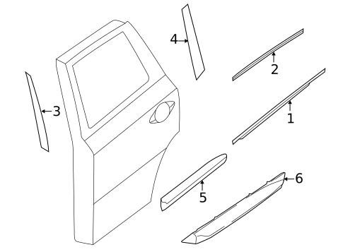 Exterior Trim - Rear Door for 2013 INFINITI JX35 #0