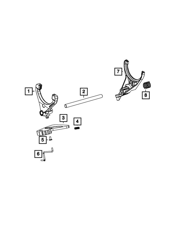 68161352AB - BW 44-47; Transfer Case: Shift Rail for Mopar Image