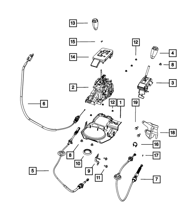 55398213AA - NV241; Transfer Case: Shift Cable Bracket for Mopar Image image