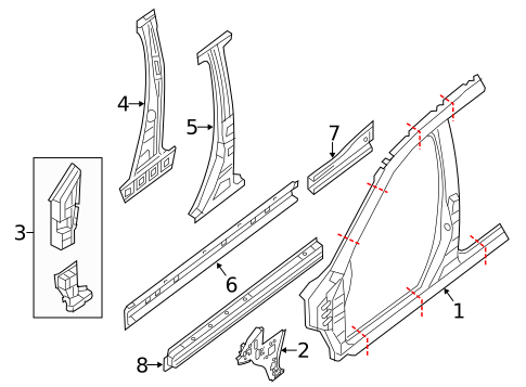 Center Pillar & Rocker for 2014 Nissan Pathfinder #0