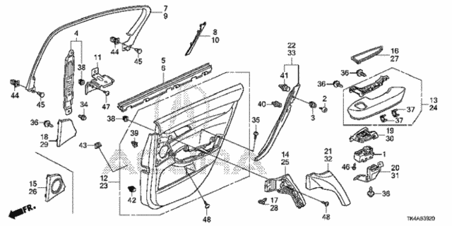 Rear Door Lining for 2014 Acura TL #0