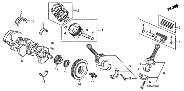 Crankshaft - Piston (V6) for 2007 Honda Accord #0