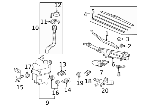 Headlamp Washers/Wipers for 2011 Lexus RX350 #3