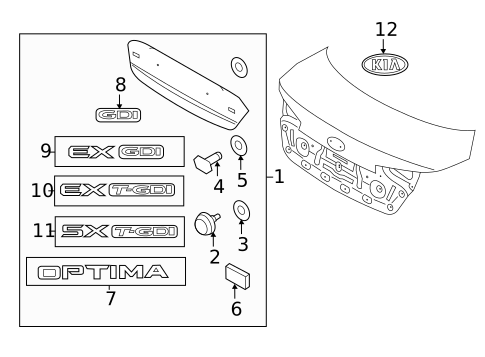 Exterior Trim - Trunk for 2011 Kia Optima #0
