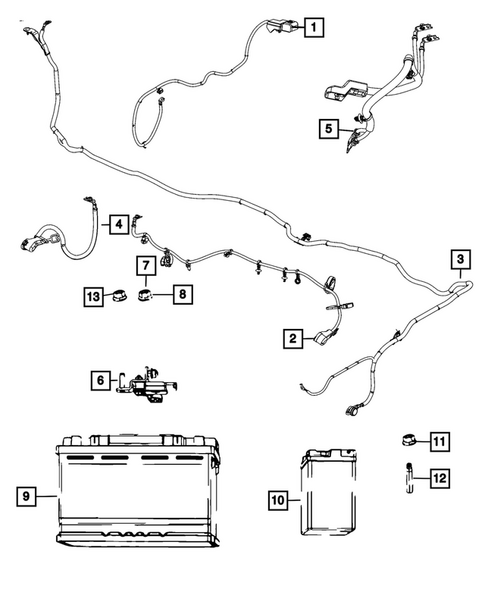 Battery, Battery Tray and Cables for 2024 Jeep Wrangler #8