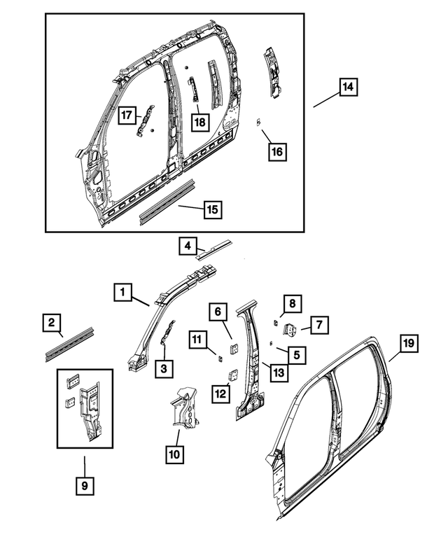 « 55372330AA – Body Sheet Metal Except Doors : Seuil Renfort, Côtés Droit &amp; Gauche pour Mopar Image »
