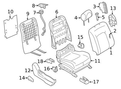 Driver Seat Components for 2012 Nissan Murano #3