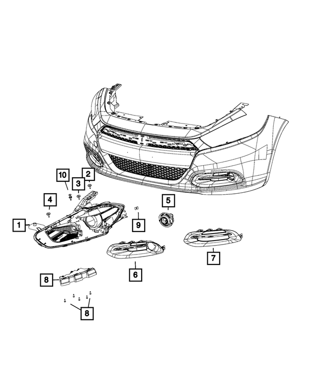 68292806AB - : Headlamp, Right for Mopar Image