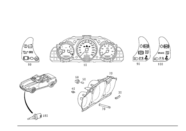 1705407111 - Electrical Equipment and Instruments: Instrument Cluster for Mercedes-Benz Image image