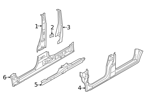 Center Pillar & Rocker for 2017 Nissan NV200 #0