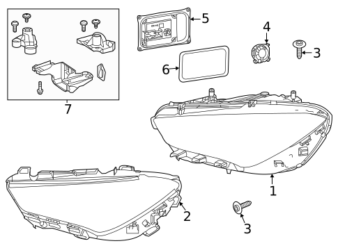 Headlamp Components for 2021 Mercedes-Benz GLA 35 AMG&reg; #0