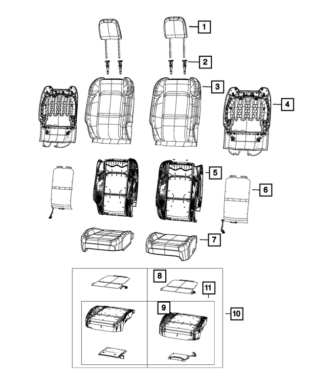 7CC83CV5AB - Interior Trim: Front Seat Back Cover, Left for Mopar Image