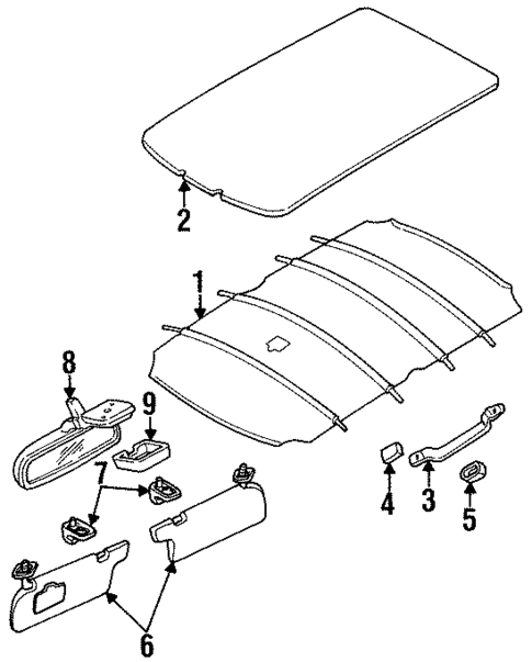 Interior Trim - Roof for 1997 Ford Aspire #0