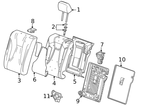 Rear Seat Components for 2023 Buick Envision #1