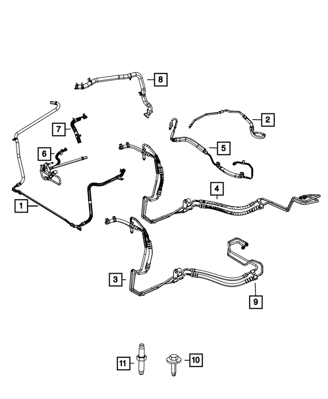 5006617AH - Steering: Power Steering Pressure Hose for Mopar Image image