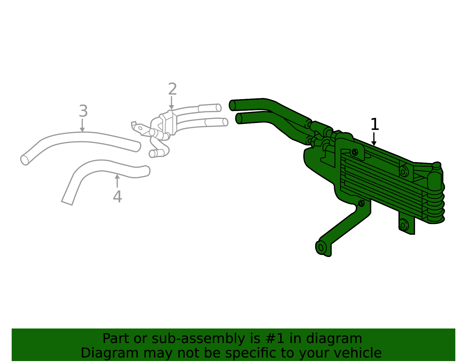 ミツビシ 純正 エアトレック フィッティング 冷却水入口ホース 25500-5J8-013 - Cooler Assembly (Atf) (Toyo) - 2016-2019 Honda