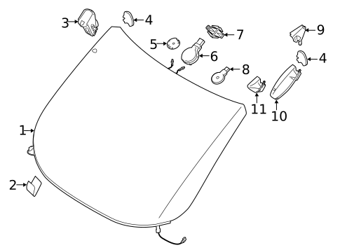 Glass - Windshield for 2014 Ford Transit Connect #2