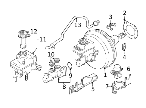 Master Cylinder - Components On Dash Panel for 2008 BMW 535xi #0