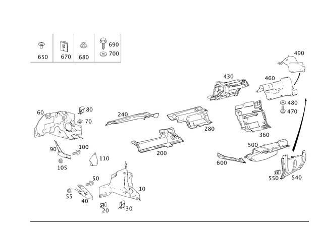 2126801322 - Exhaust System: Shielding for Mercedes-Benz Image image
