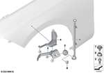 72605A01A04 - : Holder, Pennant, Top Right for BMW Image