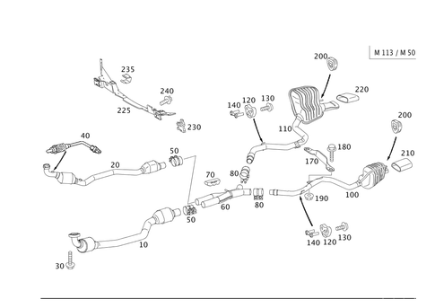 Exhaust System Used on Eight-Cylinder Gasoline Vehicles for 2005 Mercedes-Benz SL500 #0