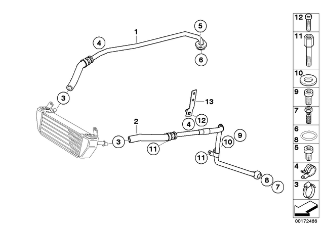 17227690450 - : Bracket, Oil Cooler Line for BMW-Motorrad Image