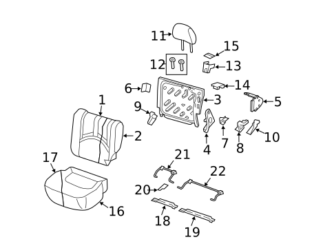 Rear Seat Components for 2010 Ford Escape #0